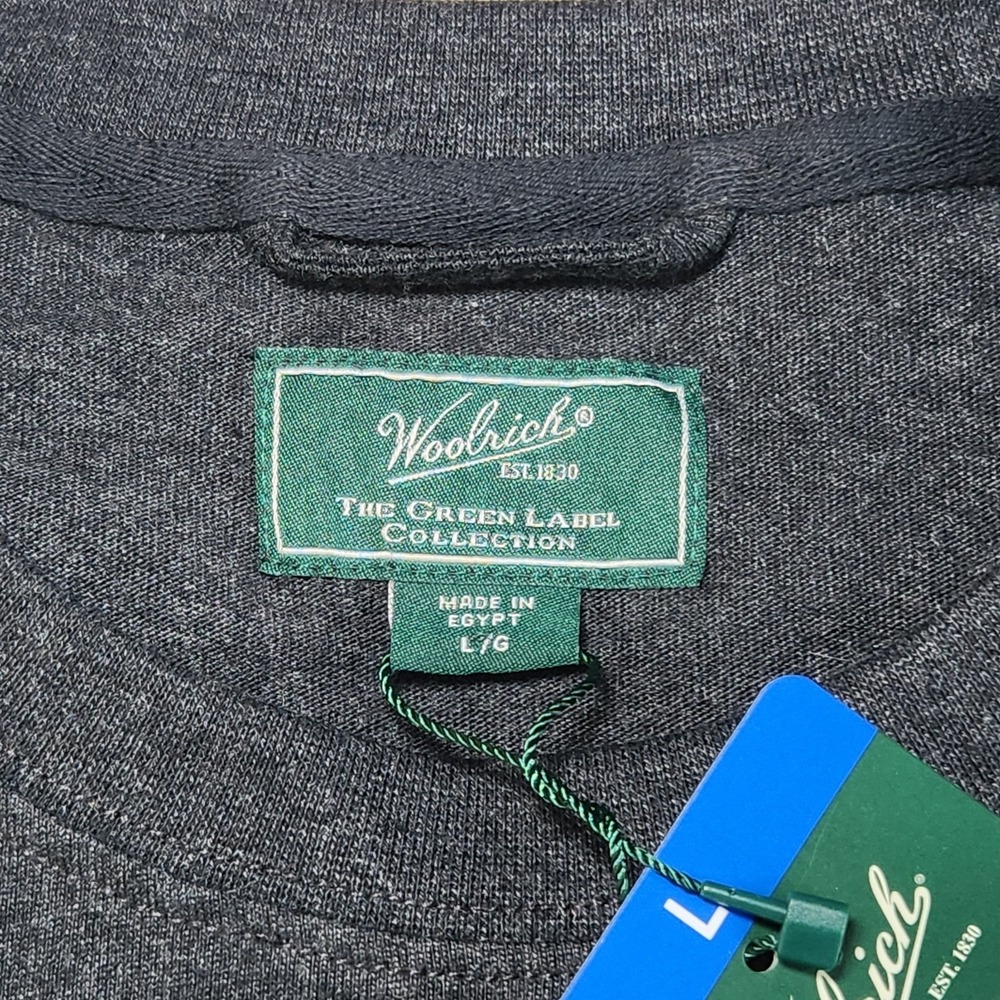 WOOLRICH Long Sleeve Crew Neck T Shirt Mens Large Gray Pocket Tee NEW - Picture 4 of 7